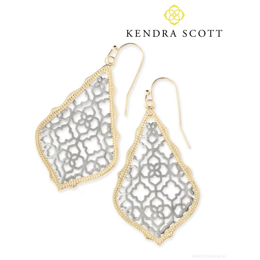 NWOT Kendra Scott Addie Gold in Silver Filigree Mix Drop Earrings